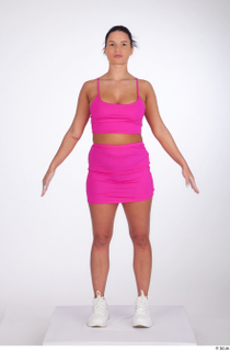 Reeta a-pose casual dressed pink crop top pink elastic short…